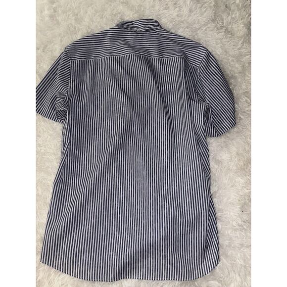 Olzen “ Standard Fit” Men’s Sz. 100 Blue Striped Button Down. Light, Exc. Cond - Picture 9 of 12